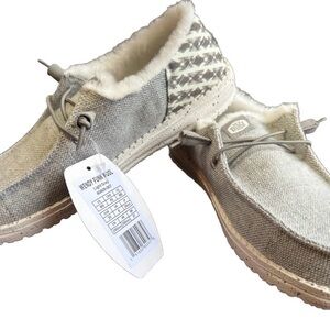 HEY DUDE WENDY Women’s FUNK WOOL LIGHT GREY Slip-on  Shoe Size W8